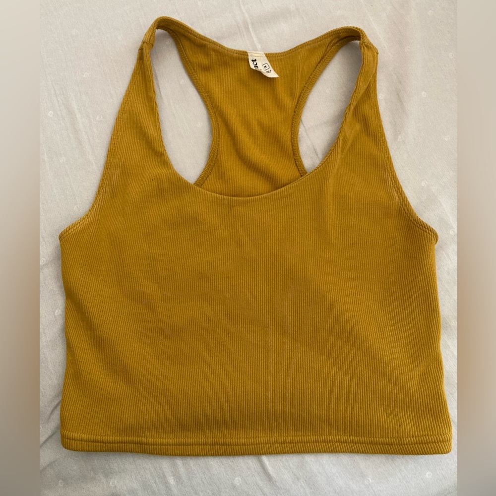 Pact Crop Stretch Ribbed Tank Top Chain